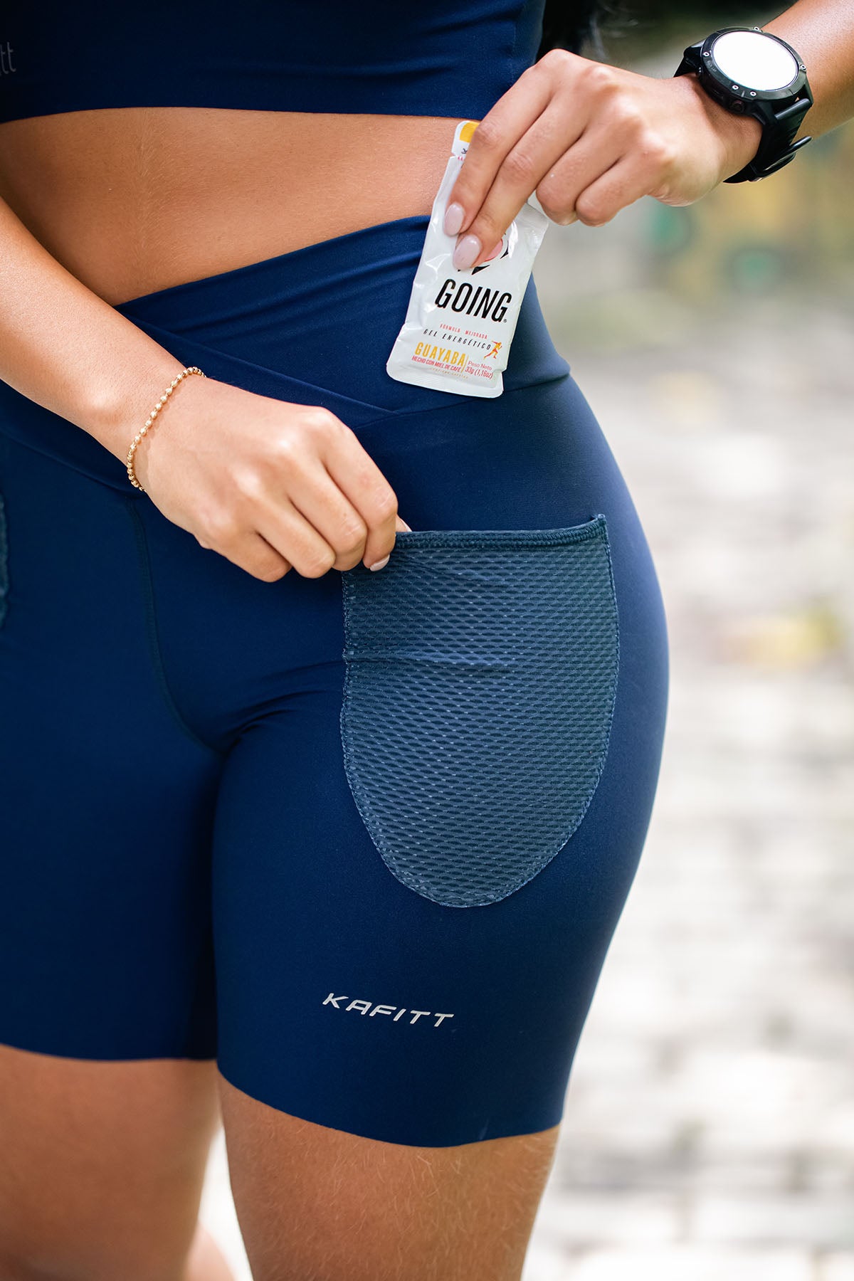 LICRA RUNNING SIN COSTURAS AZUL MUJER