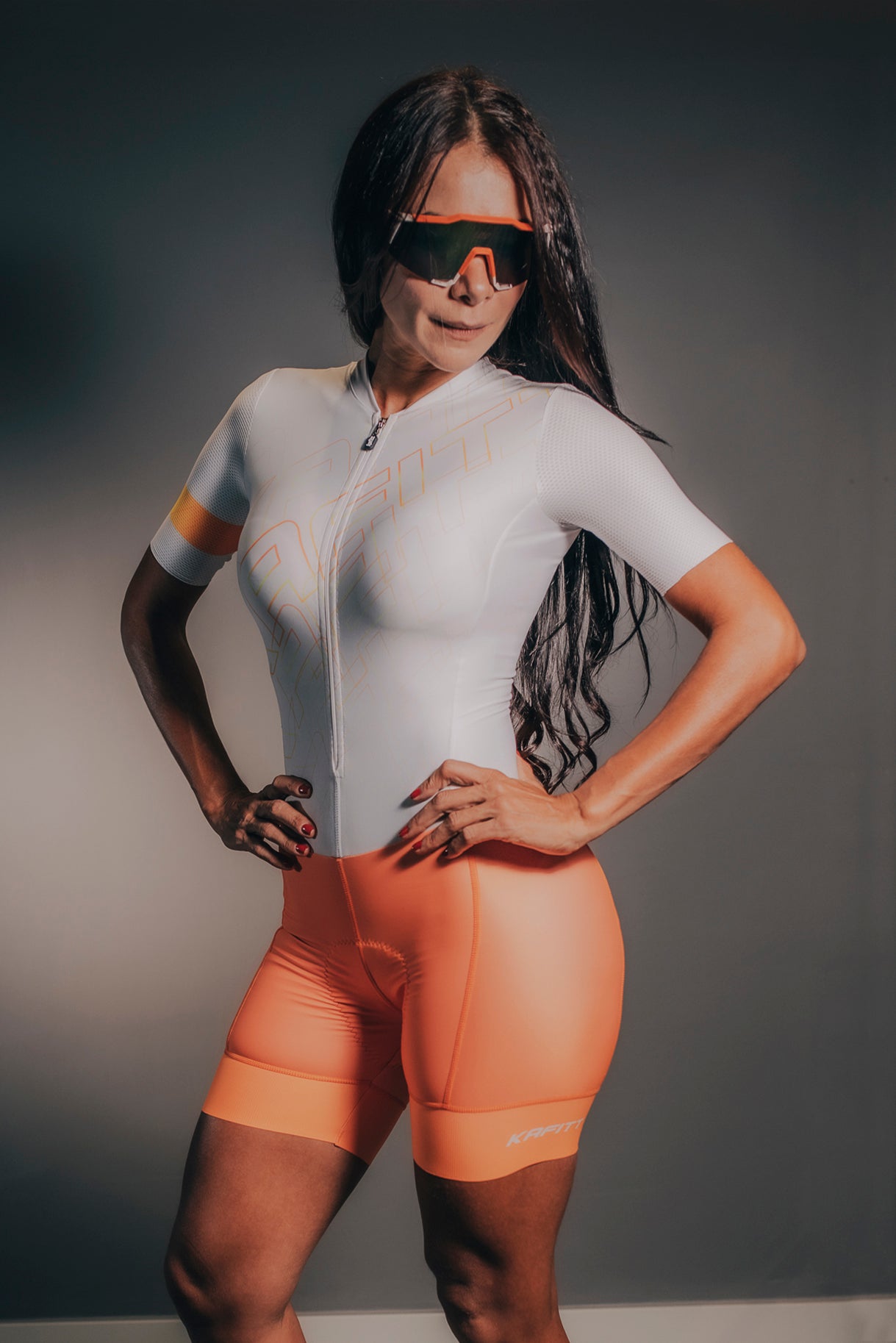 ENTERIZO DE CICLISMO MC MORPHO NARANJA