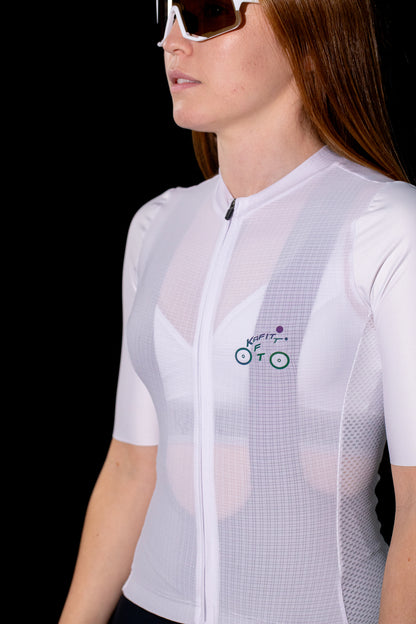 JERSEY CLÁSICO MC BLANCO LOGO TORNASOL MUJER