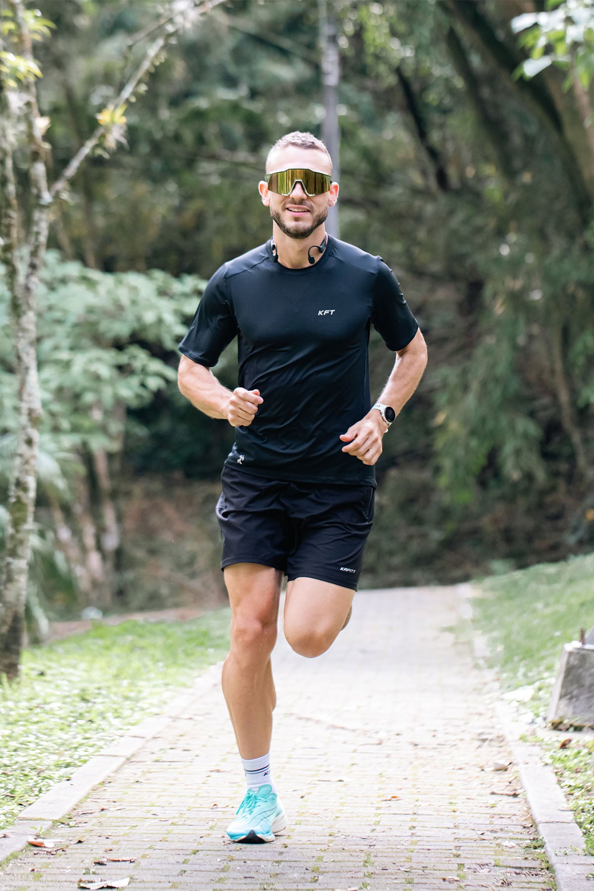 CAMISETA RUNNING  MC TELA FRIA NEGRA