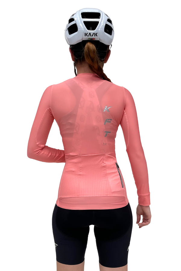 JERSEY DE CICLISMO FASTER ML SALMÓN OSCURO MUJER